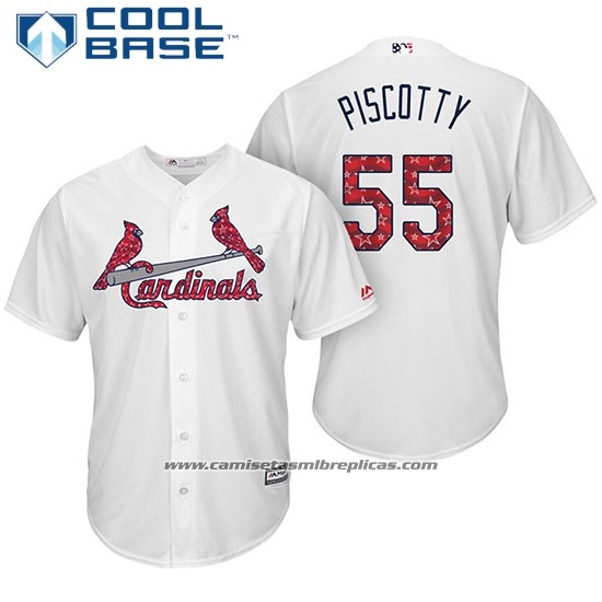 Camiseta Beisbol Hombre St. Louis Cardinals 2017 Estrellas y Rayas Stephen Piscotty Blanco Cool Base